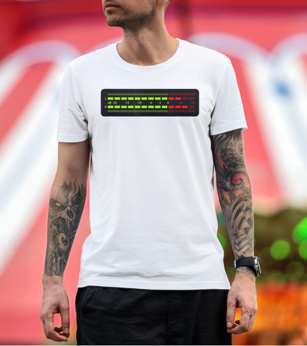 Premium T-Shirt: Retro Vu Meter dB Stereo Sound Engineer Music Lover T-Shirt Retro Vu Meter dB Stereo Sound Engineer Music Lover T-Shirt
