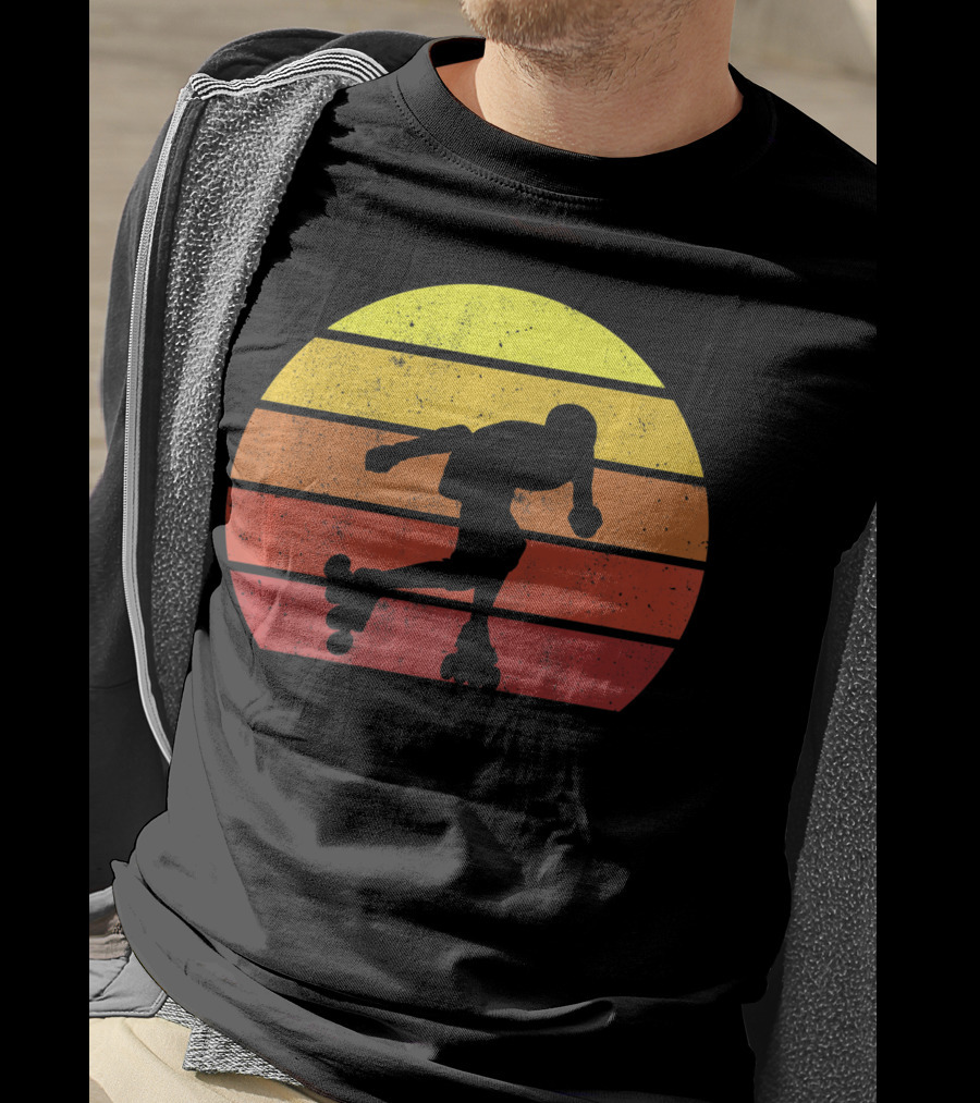 Retro Roller Skating Silhouette 70s 80s T-Shirt