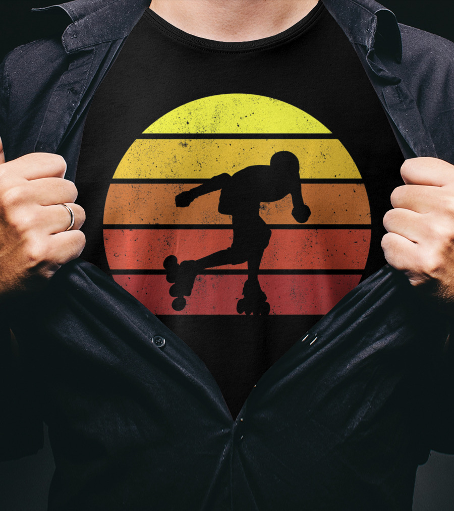 Retro Roller Skating Silhouette 70s 80s T-Shirt