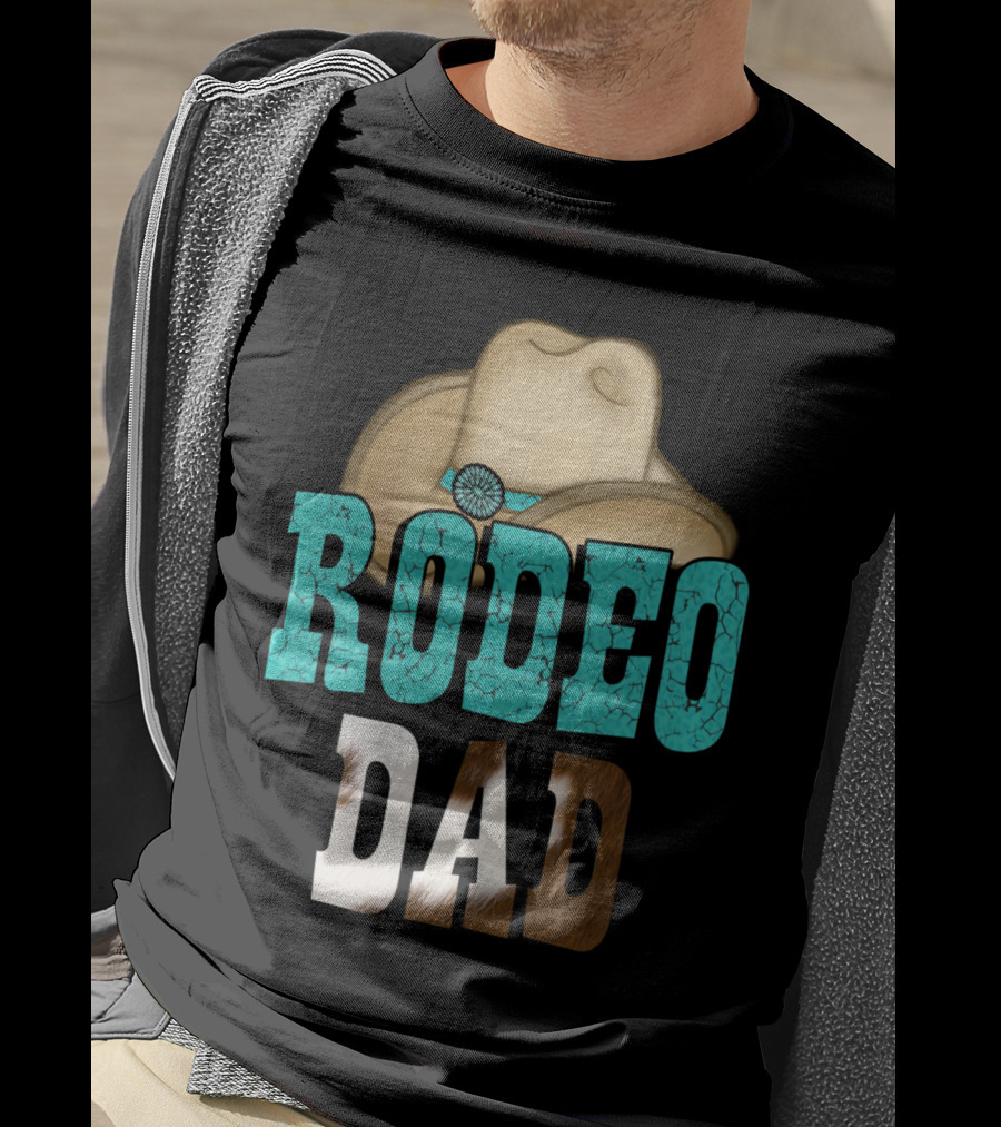 Turquoise Rodeo Dad Cowboy Hat Decor T-Shirt