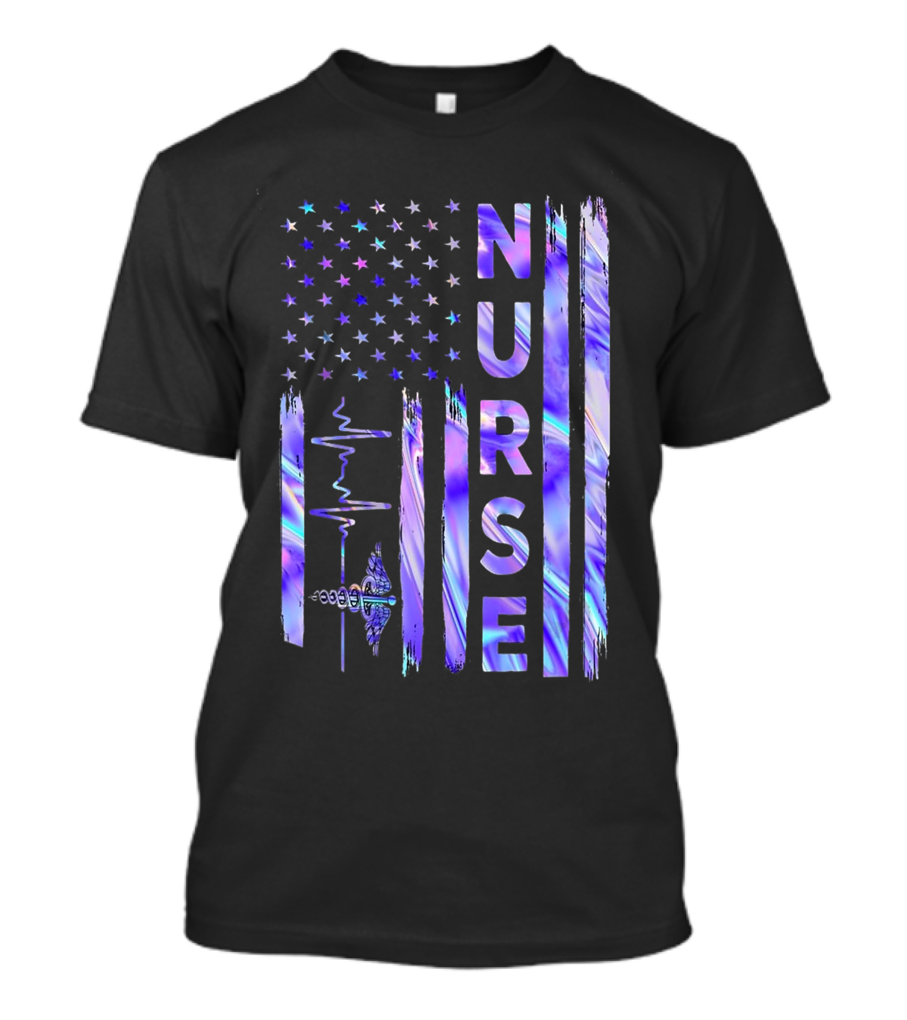 Nurse USA Flag Proud Girls Love Nursing Day T-Shirt