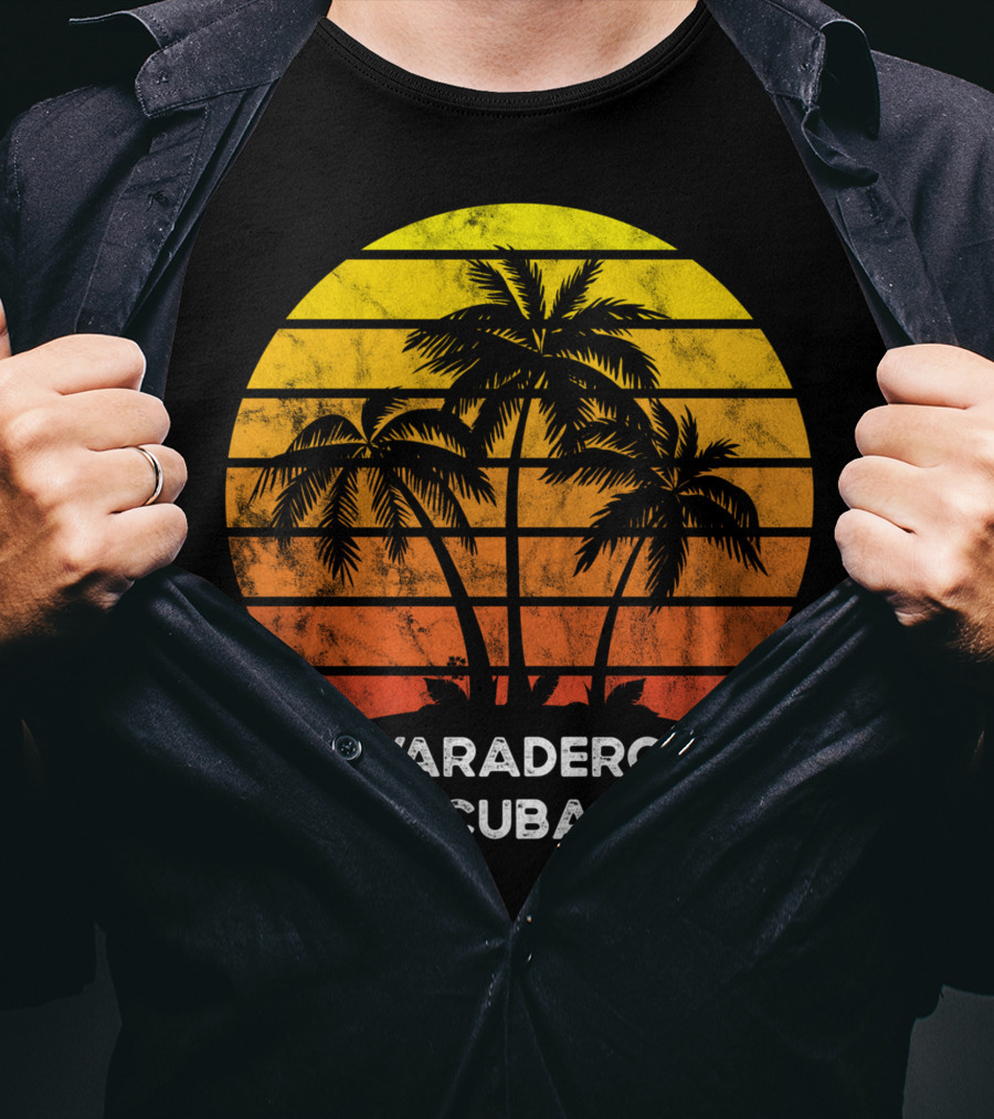 Varadero Cuba Beach Palm Tree Sunset Vacation Scene T-Shirt
