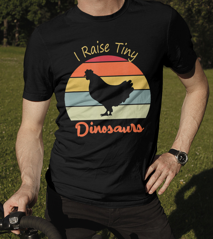 I Raise Tiny Dinosaurs Vintage Retro Chicken T-Shirt