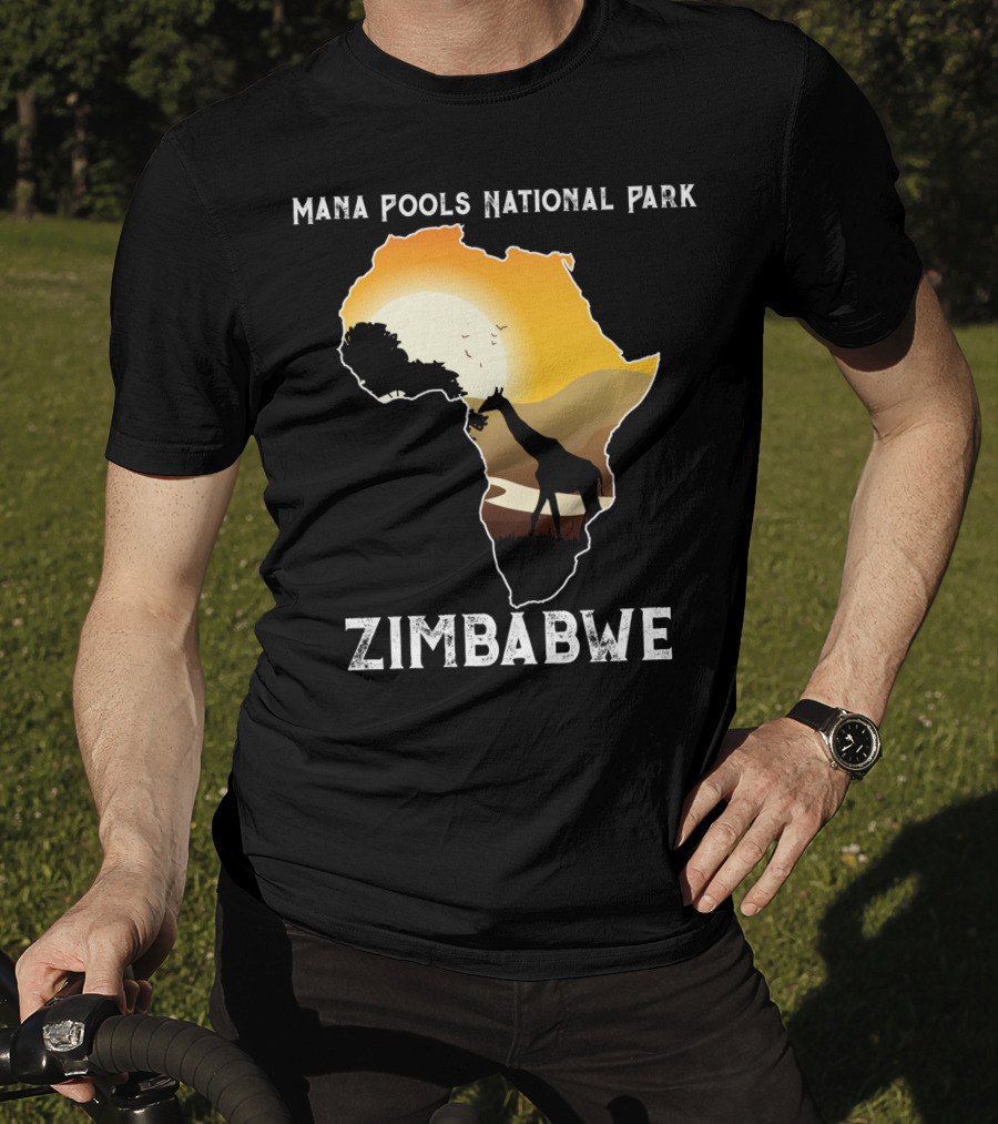 Mana Pools National Park Africa Giraffe Sunset Zimbabwe T-Shirt