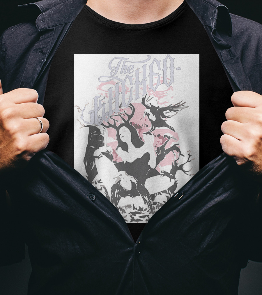 The Enchanted Witch In The Forest Ravens Skulls Dark Trees T-Shirt