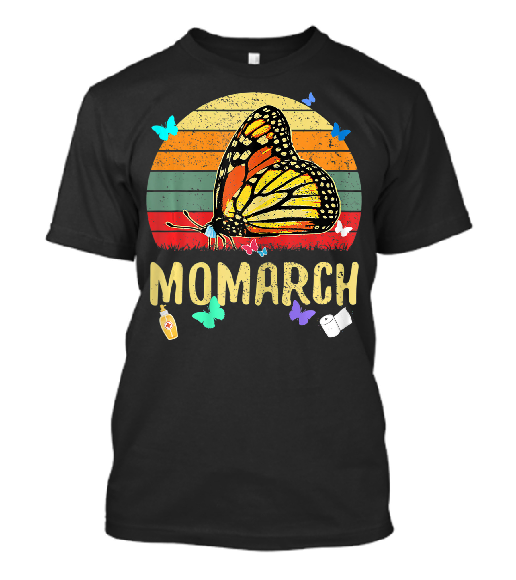 MOMARCH Butterfly Retro Sunset Plus Size T-Shirt