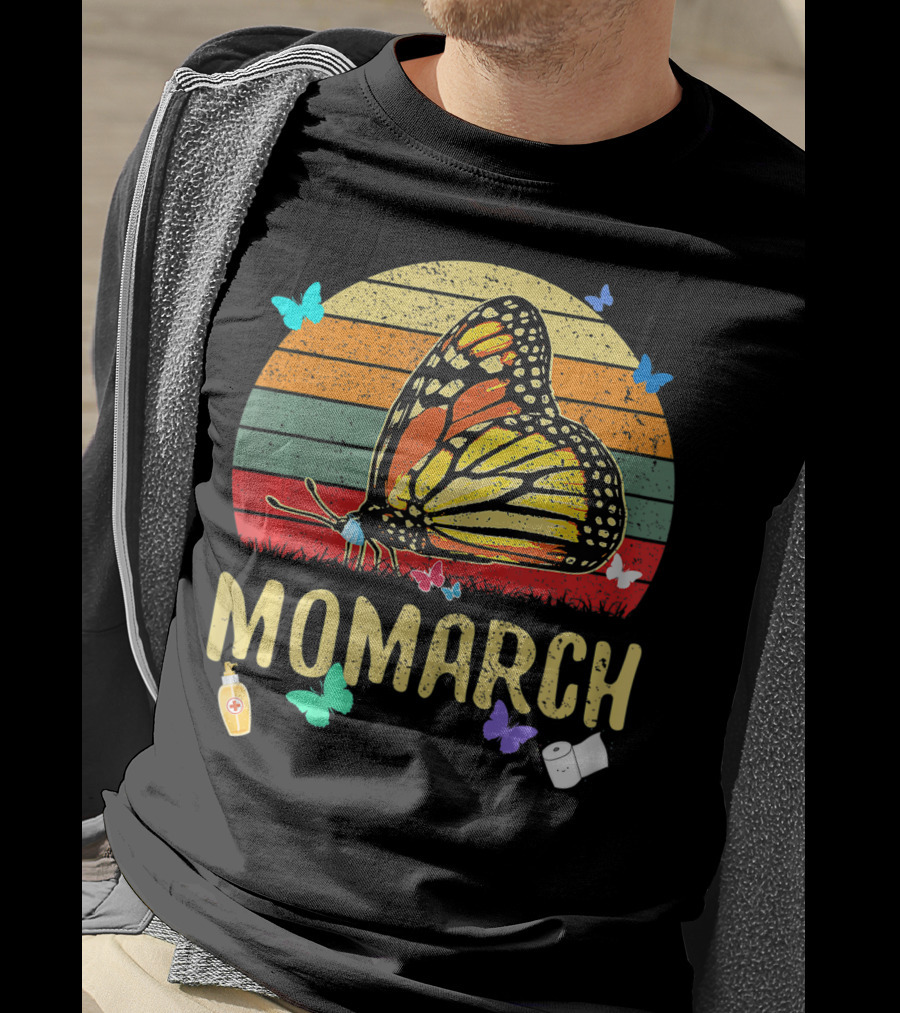 MOMARCH Butterfly Retro Sunset Plus Size T-Shirt