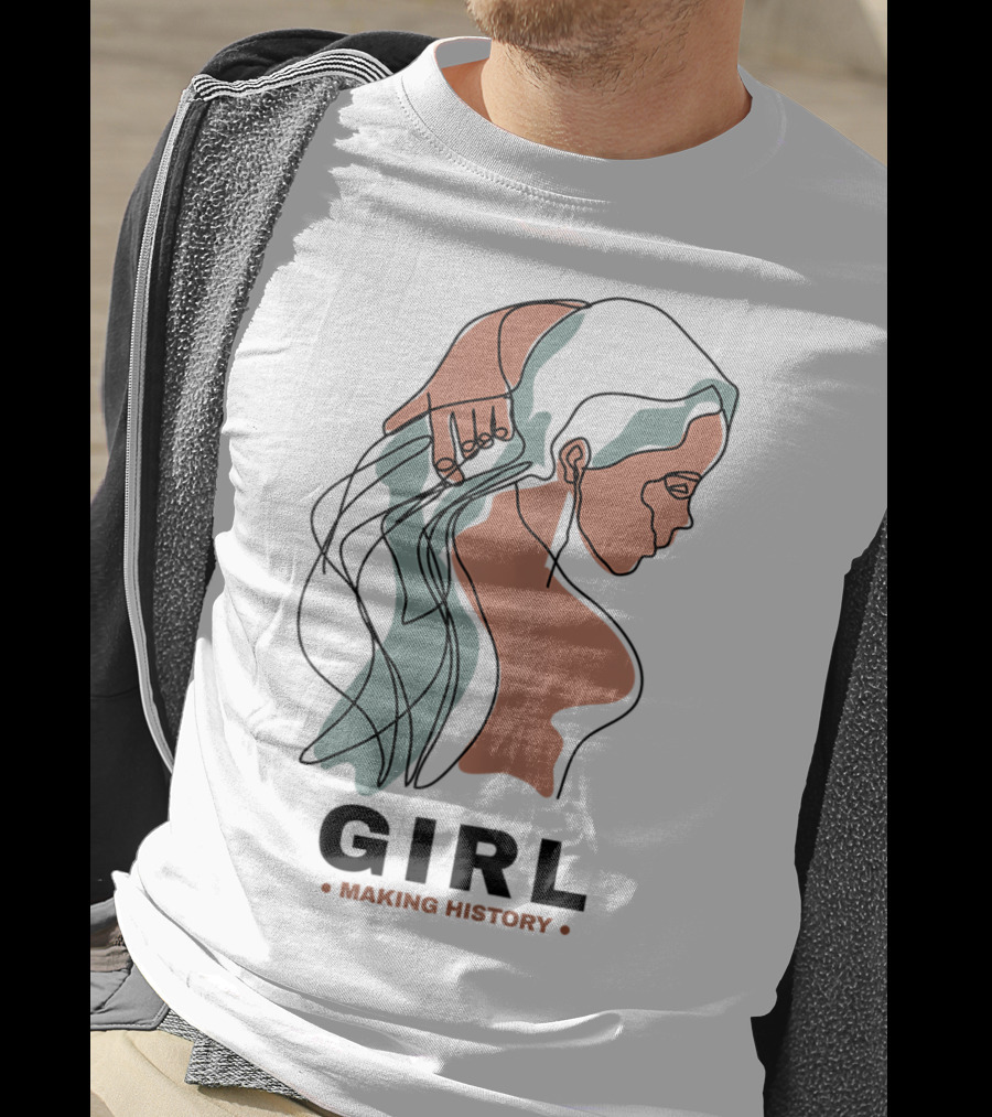 GIRL Making History Line Abstract Profile T-Shirt