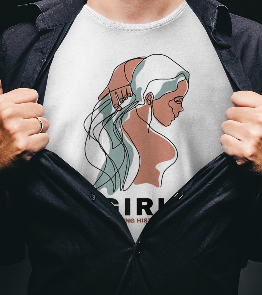 GIRL Making History Line Abstract Profile T-Shirt
