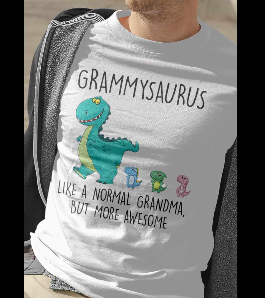 Grammysaurus Like A Normal Grandma But More Awesome Colorful Dinosaur Family T-Shirt