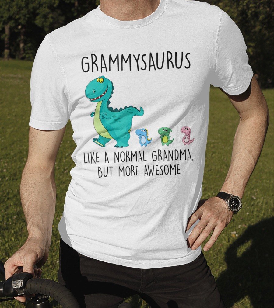 Grammysaurus Like A Normal Grandma But More Awesome Colorful Dinosaur Family T-Shirt