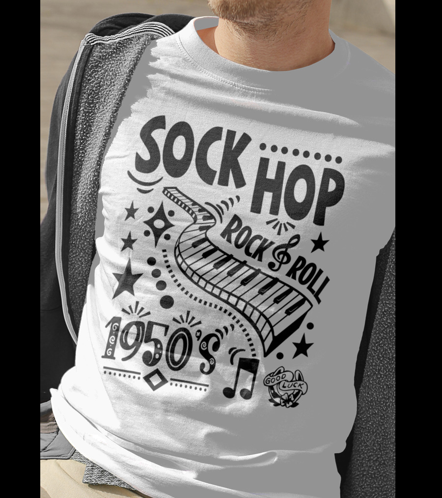 Sock Hop Rock Roll 1950s Piano Music Party T-Shirt