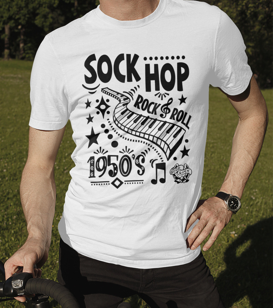 Sock Hop Rock Roll 1950s Piano Music Party T-Shirt