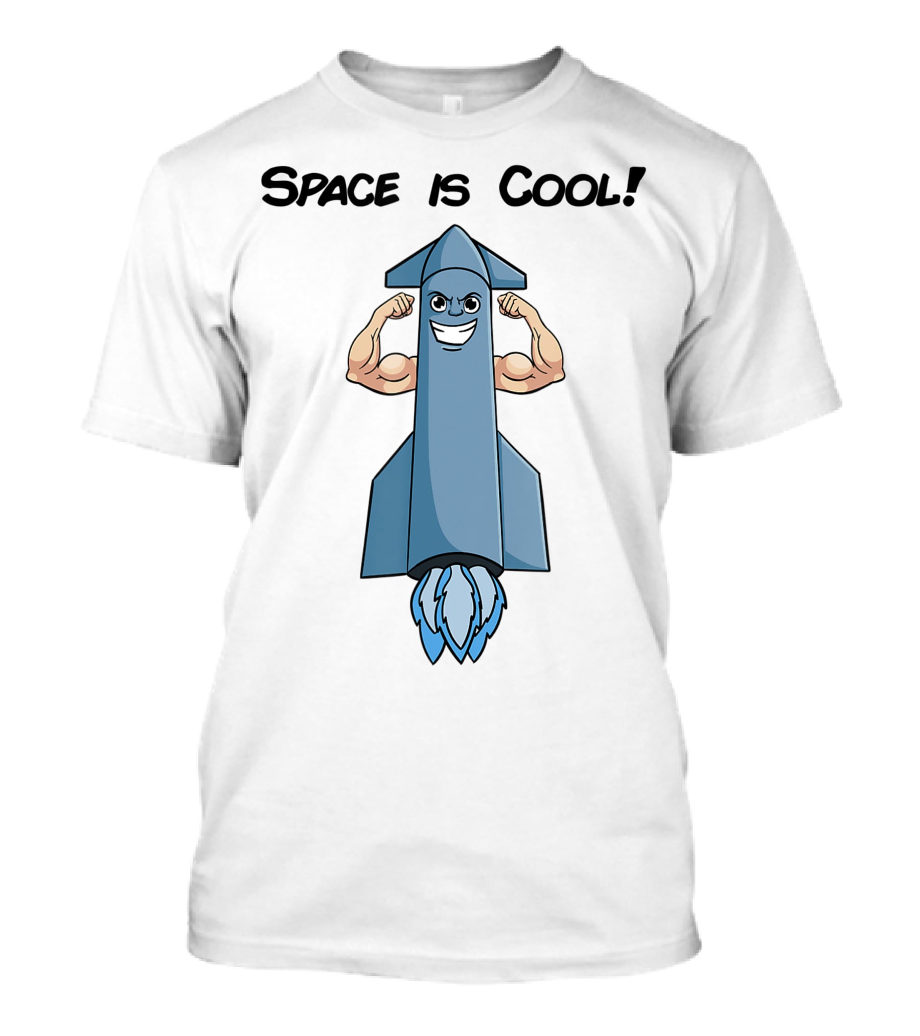 Space Is Cool Rocket Buff Emoji T-Shirt