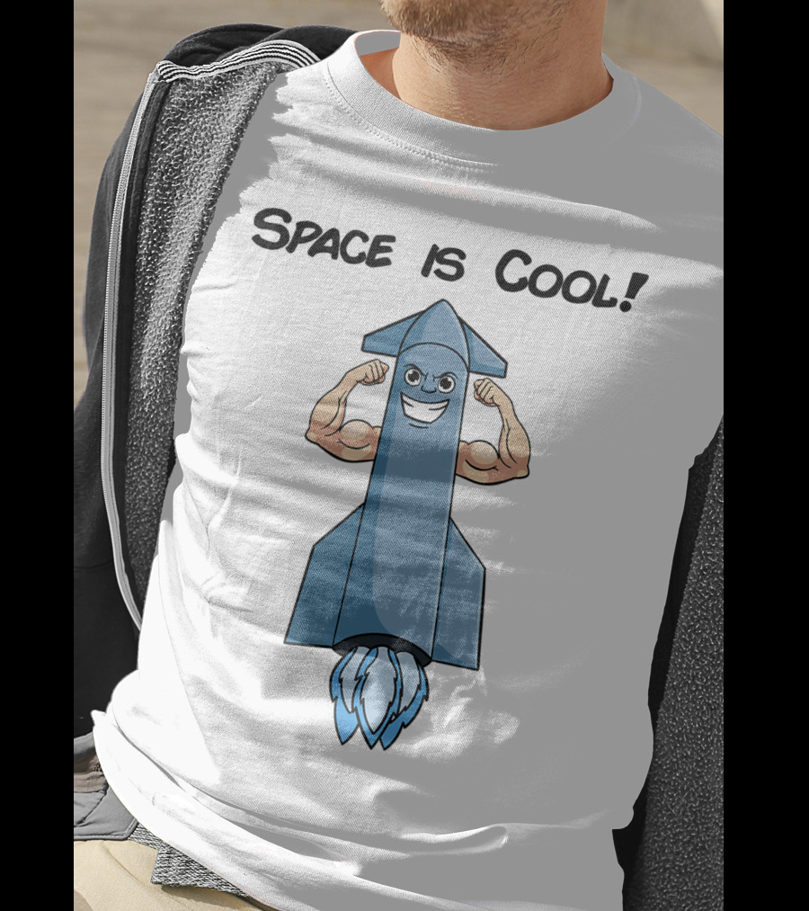 Space Is Cool Rocket Buff Emoji T-Shirt