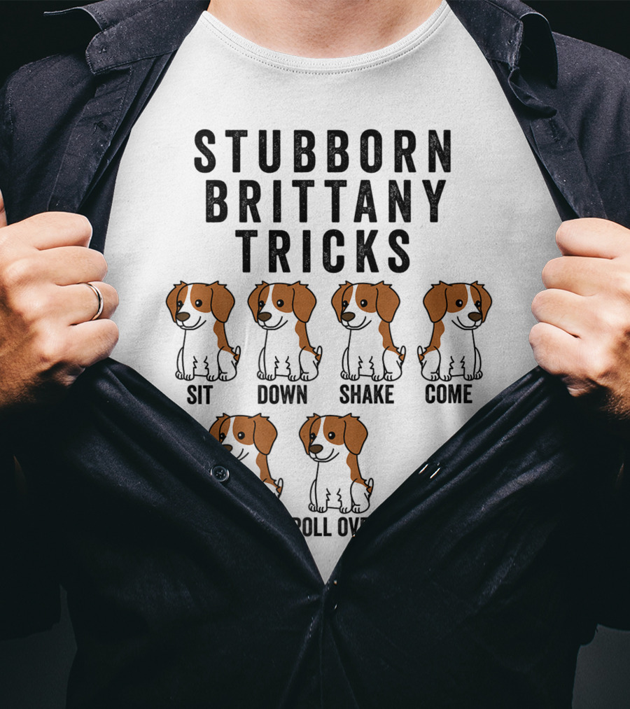 Stubborn Brittany Spaniel Sit Down Shake Come Fetch Roll Over Stay Tricks T-Shirt