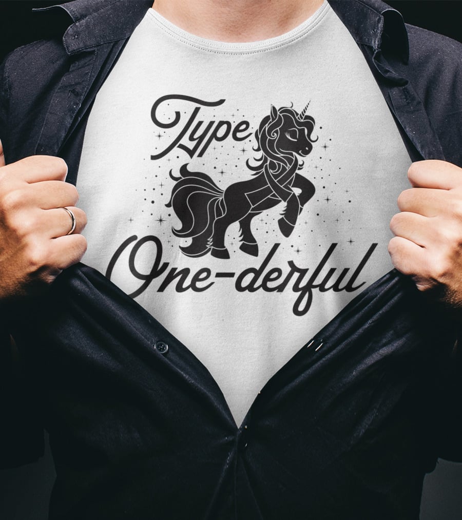 Type Onederful Diabetes Unicorn Type One Diabetes T-Shirt