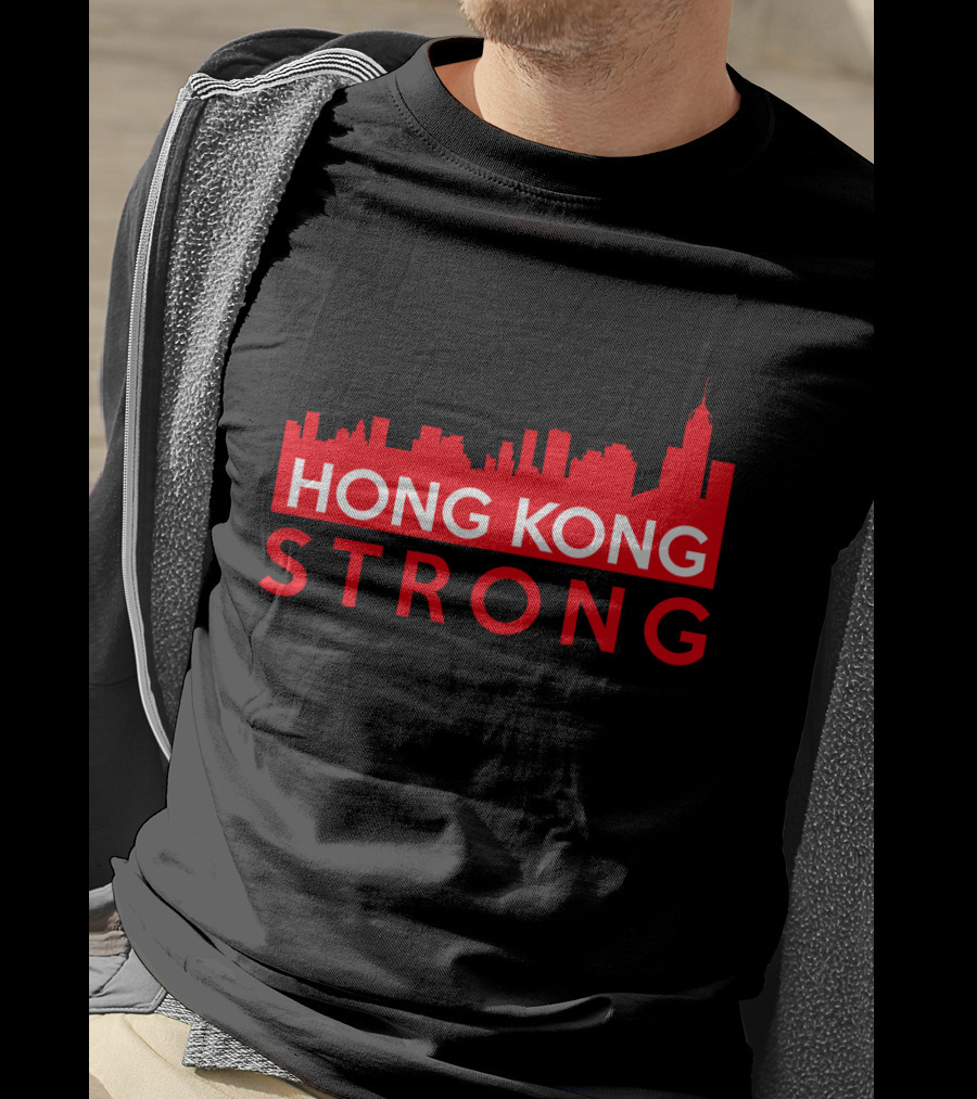 Hong Kong Strong City Red Skyline T-Shirt