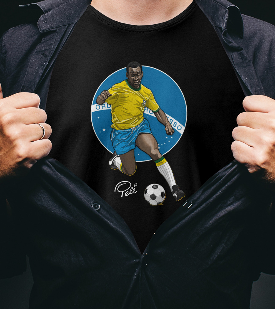 Pele Soccer Brazil Player Ordem E Progresso T-Shirt