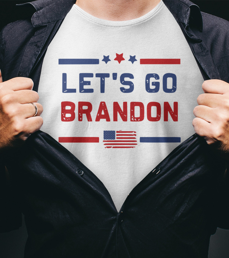 Let's Go Brandon US Flag Stars American Colors T-Shirt