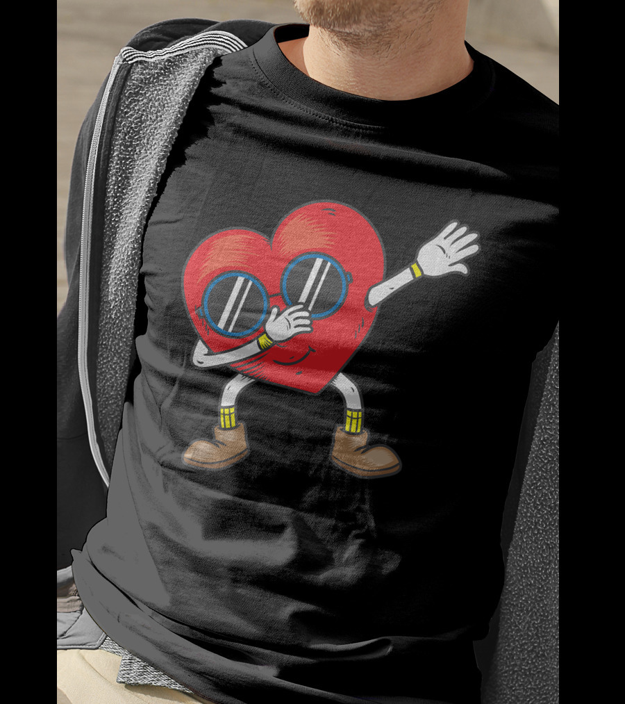 Dabbing Heart With Sunglasses Funny Gifts T-Shirt