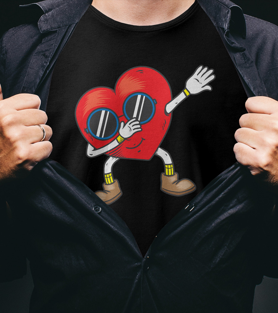 Dabbing Heart With Sunglasses Funny Gifts T-Shirt