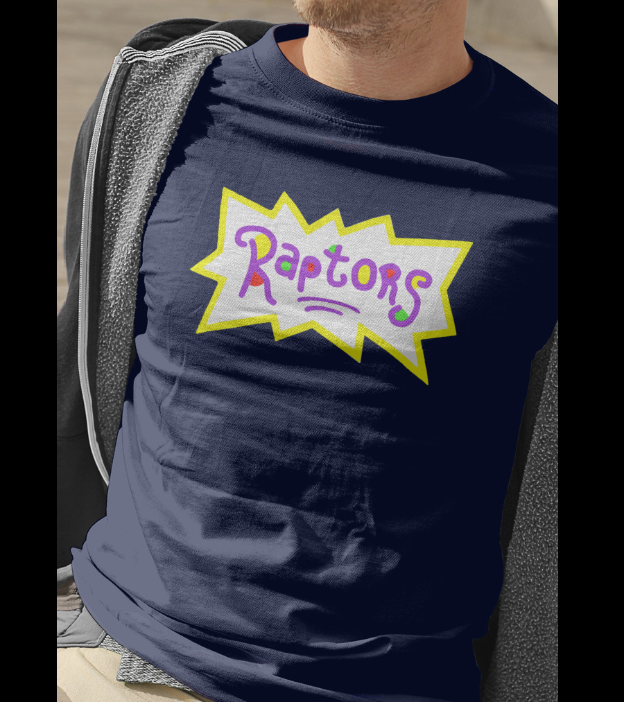 Raptors Retro Pop Art Style Text With Vivid Colors And Bold Outline T-Shirt
