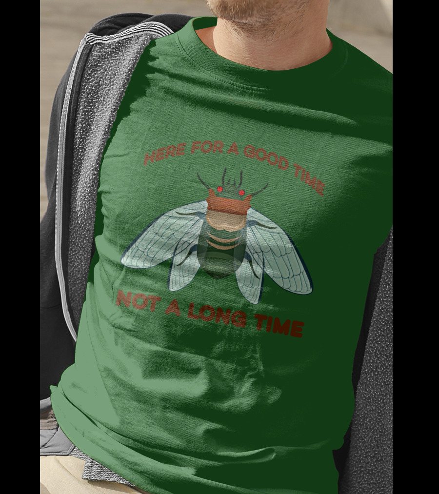 Here For A Good Time Not A Long Time Cicada T-Shirt