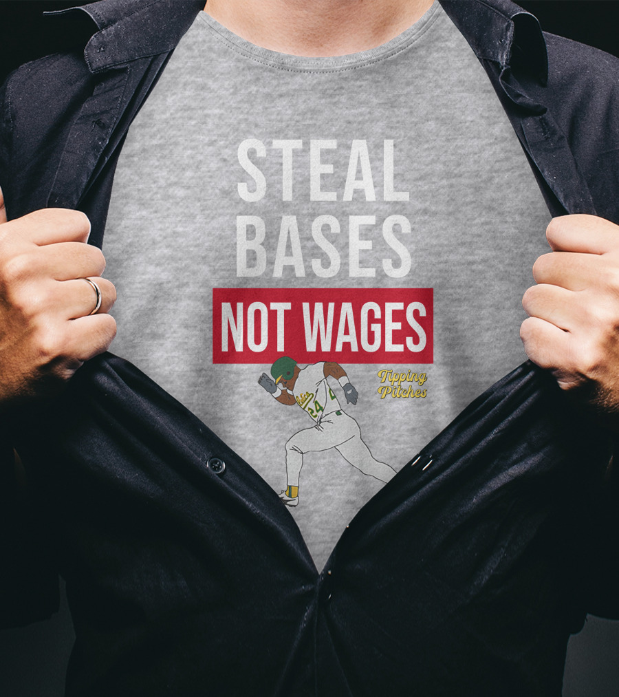 Steal Bases Not Wages Tipping Pitches Baseball Player Running T-Shirt