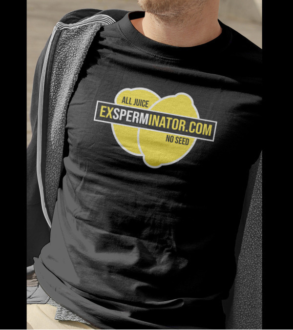 Exsperminator All Juice No Seed Lemon Logo Exsperminator.com T-Shirt