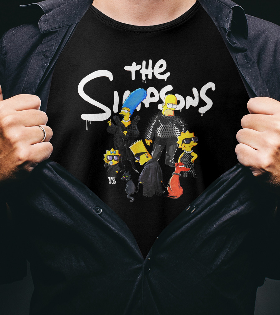 The Simpsons Family In Gothic Nylon Fashion T-Shirt