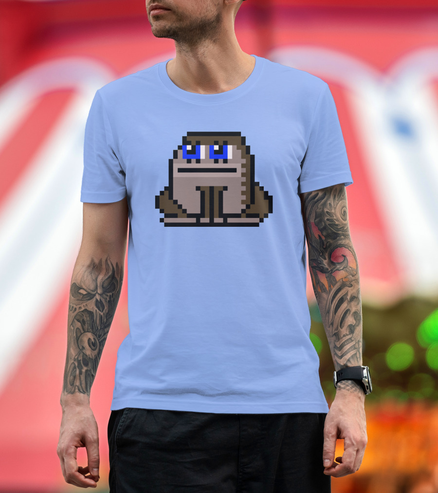 Sergito CrypToadz Pixel Art Frog with Blue Eyes T-Shirt