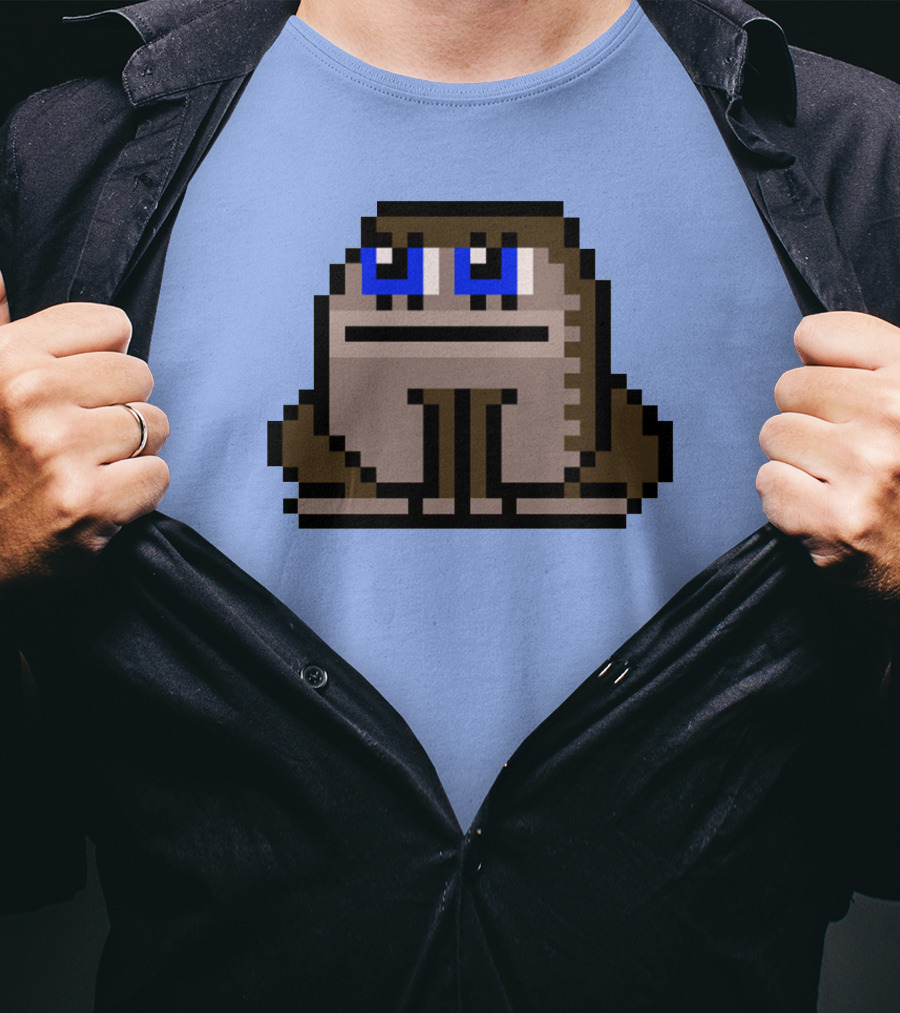 Sergito CrypToadz Pixel Art Frog With Blue Eyes T-Shirt