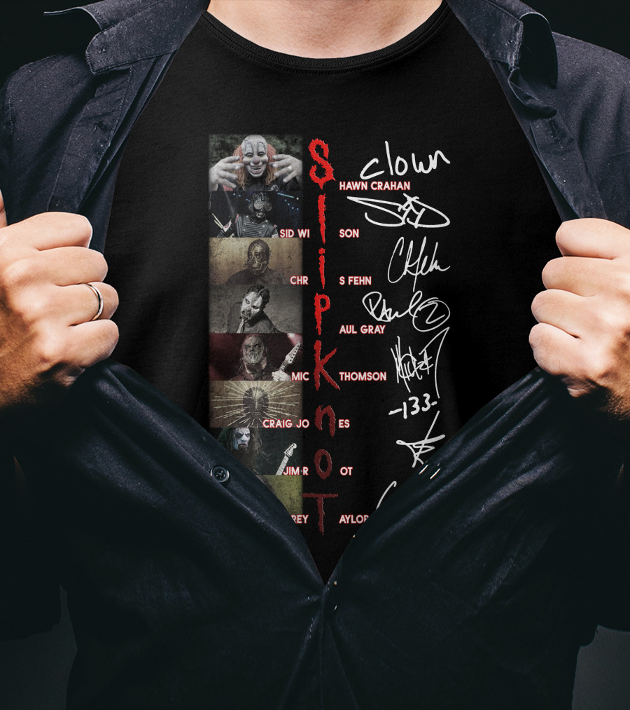 Slipknot Band Members Signatures Collage T-Shirt
