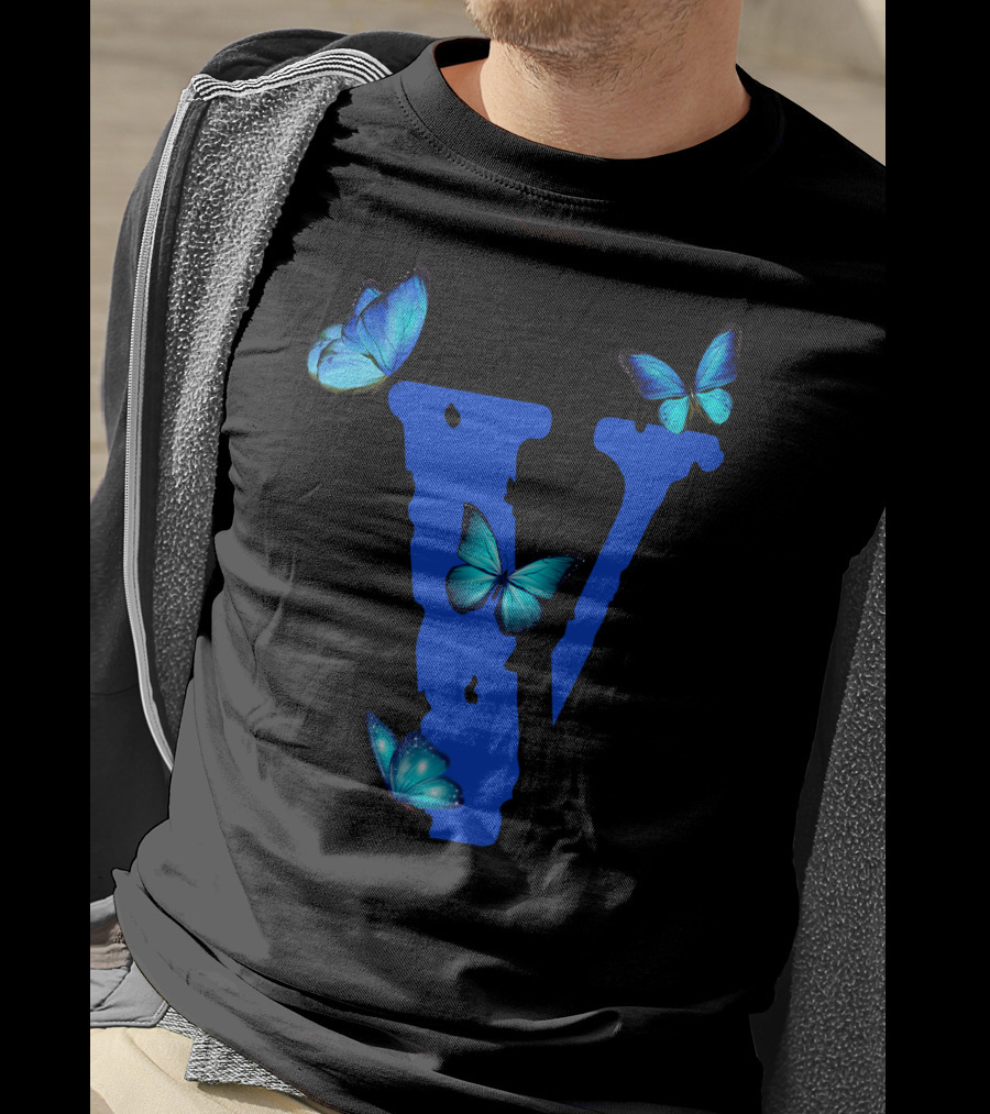 Vlone V Blue Butterfly Collection T-Shirt