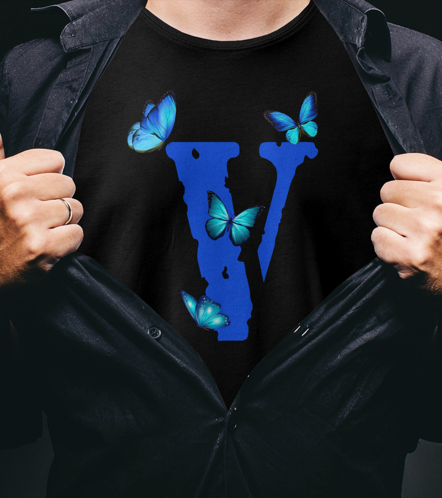 Vlone V Blue Butterfly Collection T-Shirt