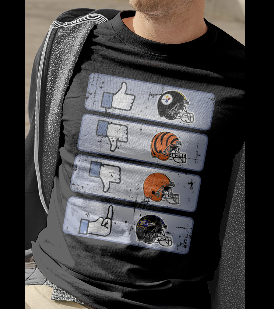 Icon Like Dislike Bengals Browns Steelers Ravens T-Shirt