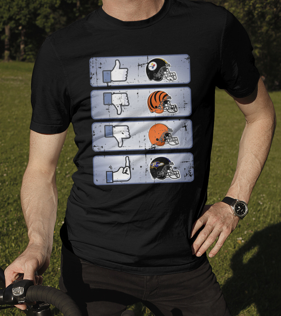 Icon Like Dislike Bengals Browns Steelers Ravens T-Shirt