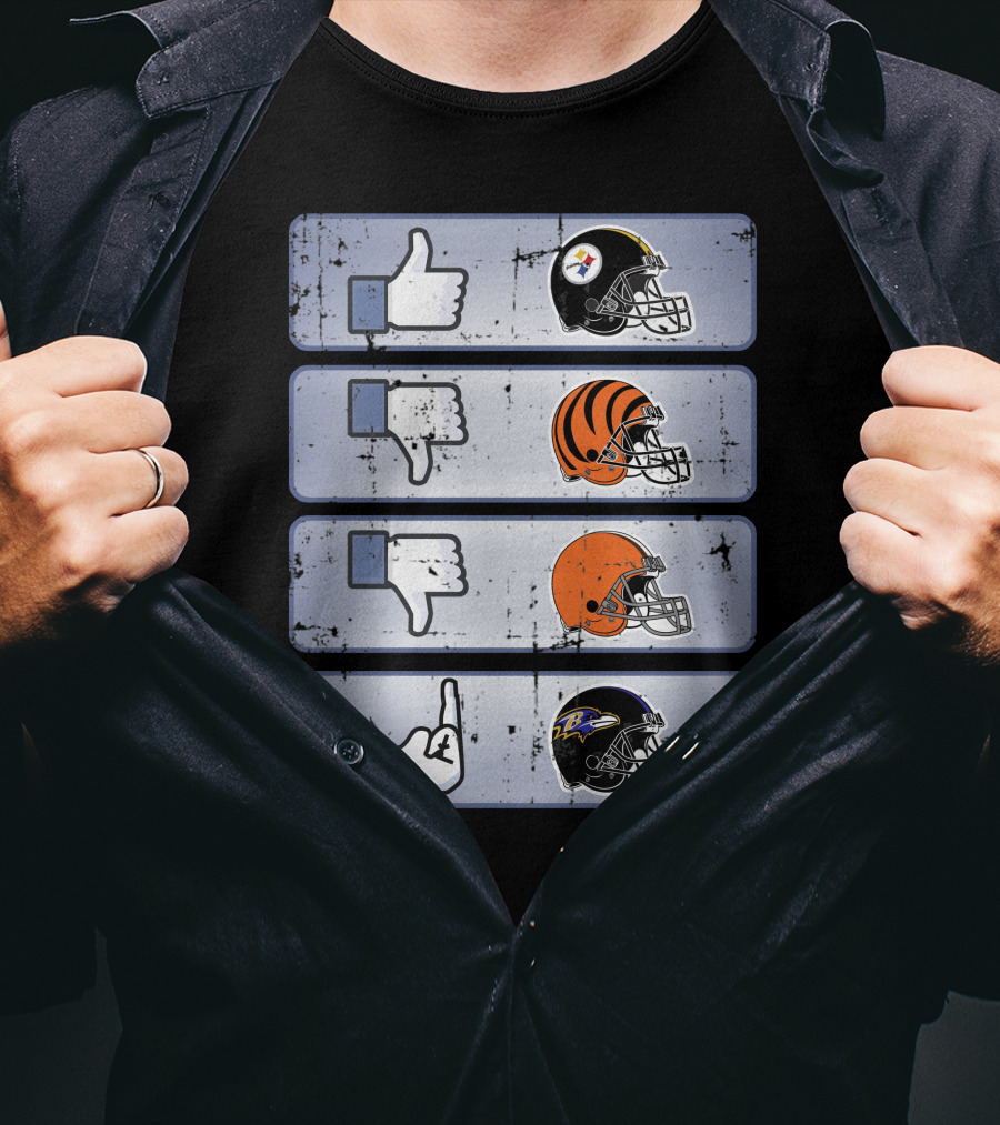Icon Like Dislike Bengals Browns Steelers Ravens T-Shirt