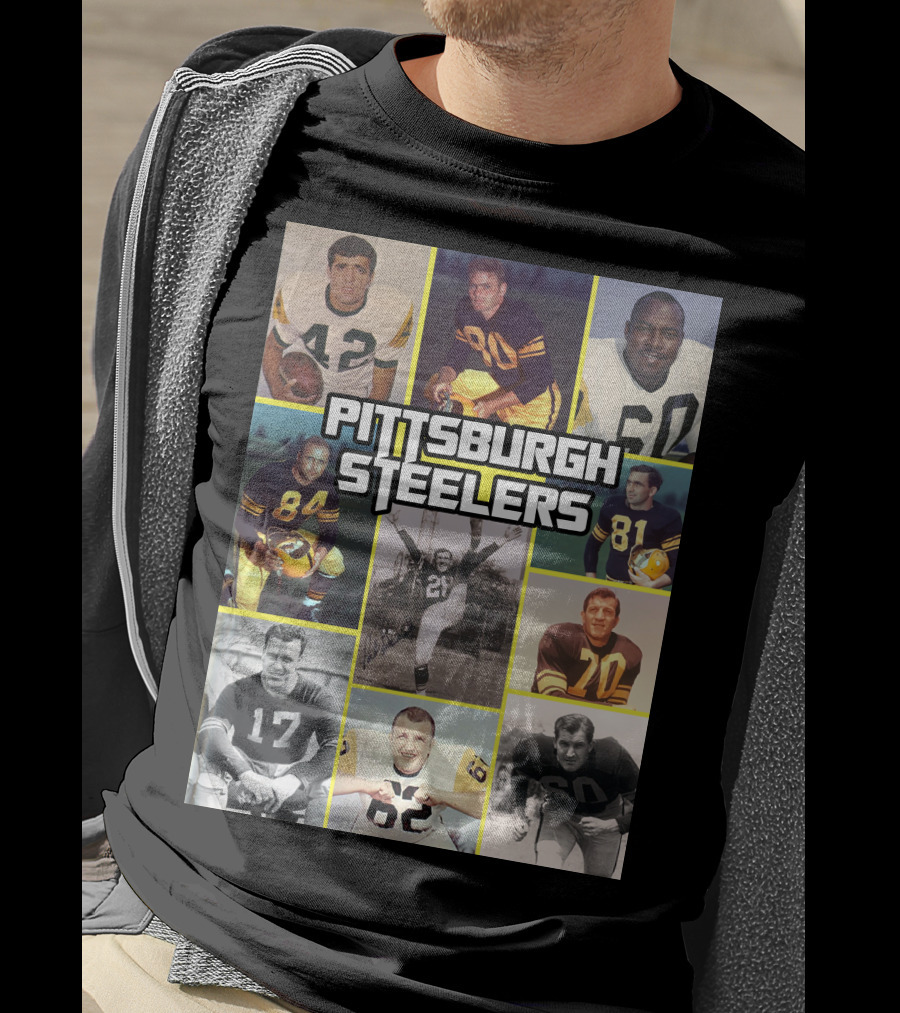 Pittsburgh Steelers Legends Team Vintage Collage T-Shirt