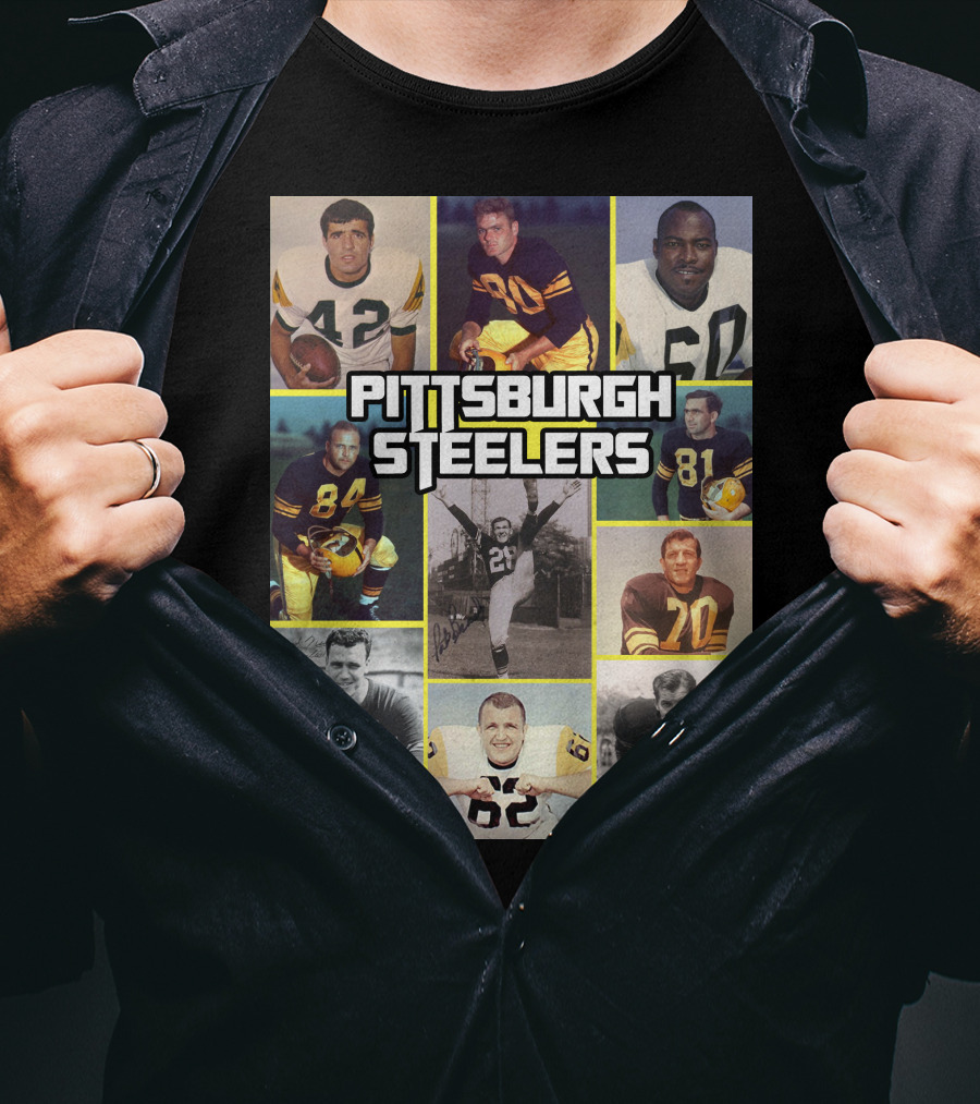 Pittsburgh Steelers Legends Team Vintage Collage T-Shirt