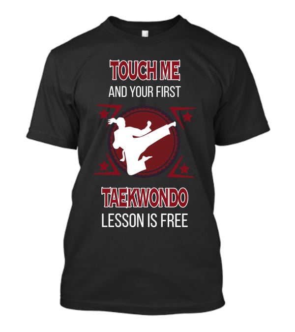 Touch ME Taekwondo Kicking Star Motif T-Shirt