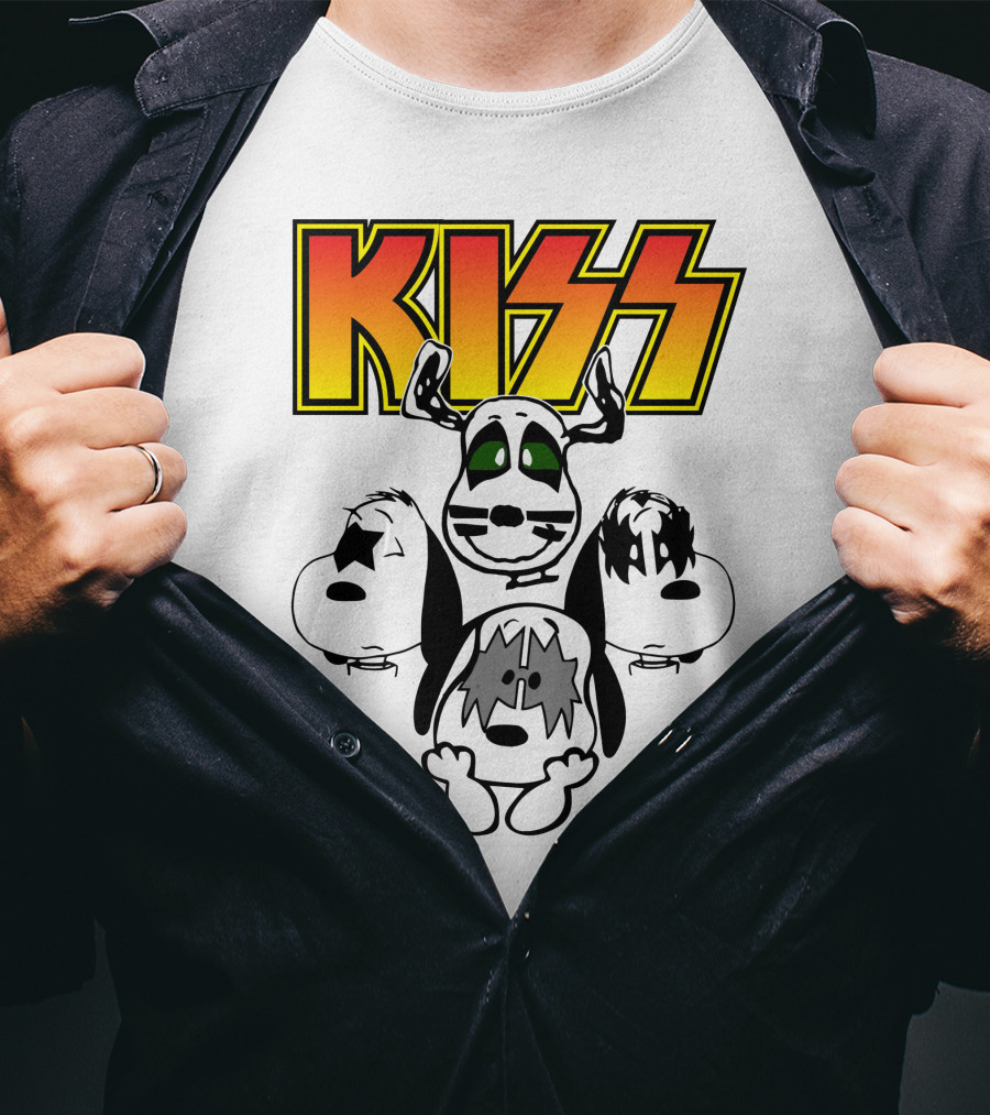 Kiss Band Snoopy Characters T-Shirt