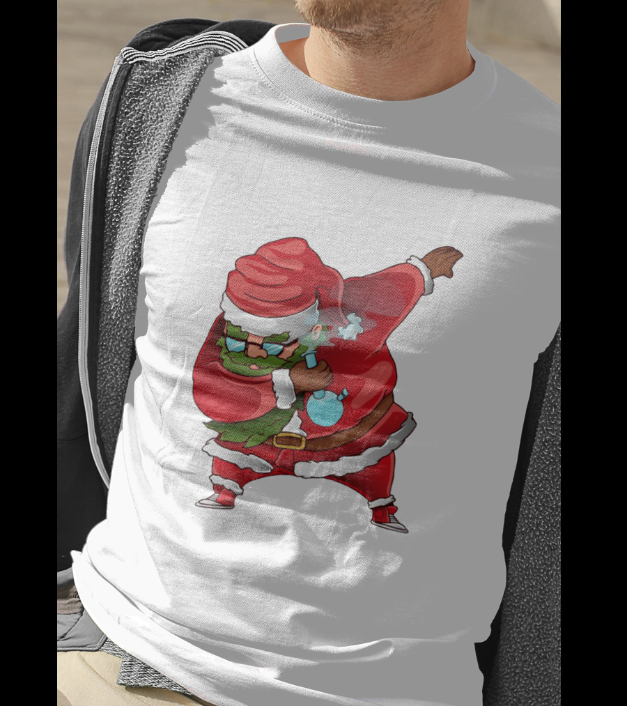 Cool Santa Style Merry Dab Christmas Smoking Fun T-Shirt