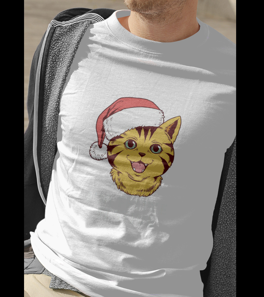 I'm Feline Festive Cat With Santa Hat T-Shirt