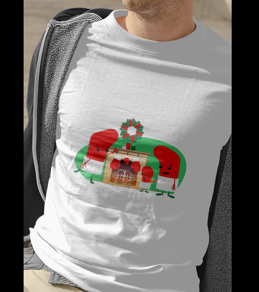 Merry Christmas Family Socks Decorating Fireplace T-Shirt