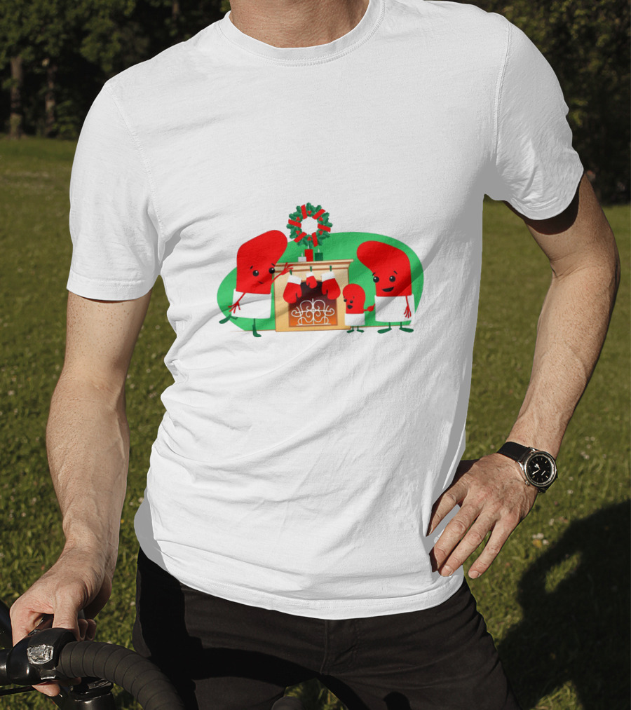 Merry Christmas Family Socks Decorating Fireplace T-Shirt