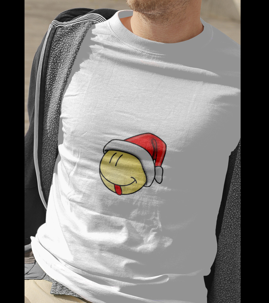Christmas Smile Santa Hat Emoji T-Shirt