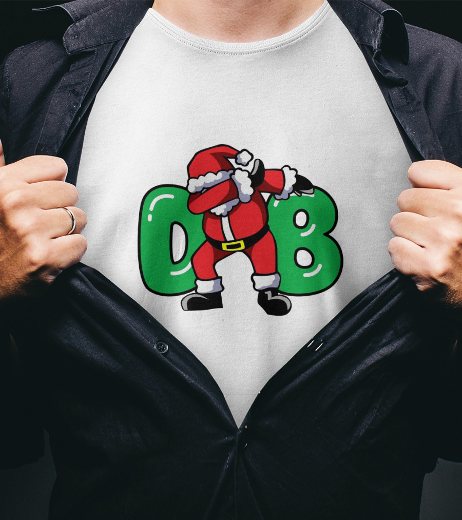 Santa Dab With Green DB Letters T-Shirt