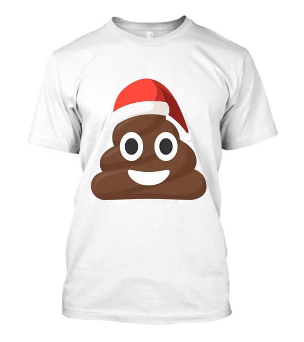 Funny Santa Poopy Emoji Holiday Humor T-Shirt